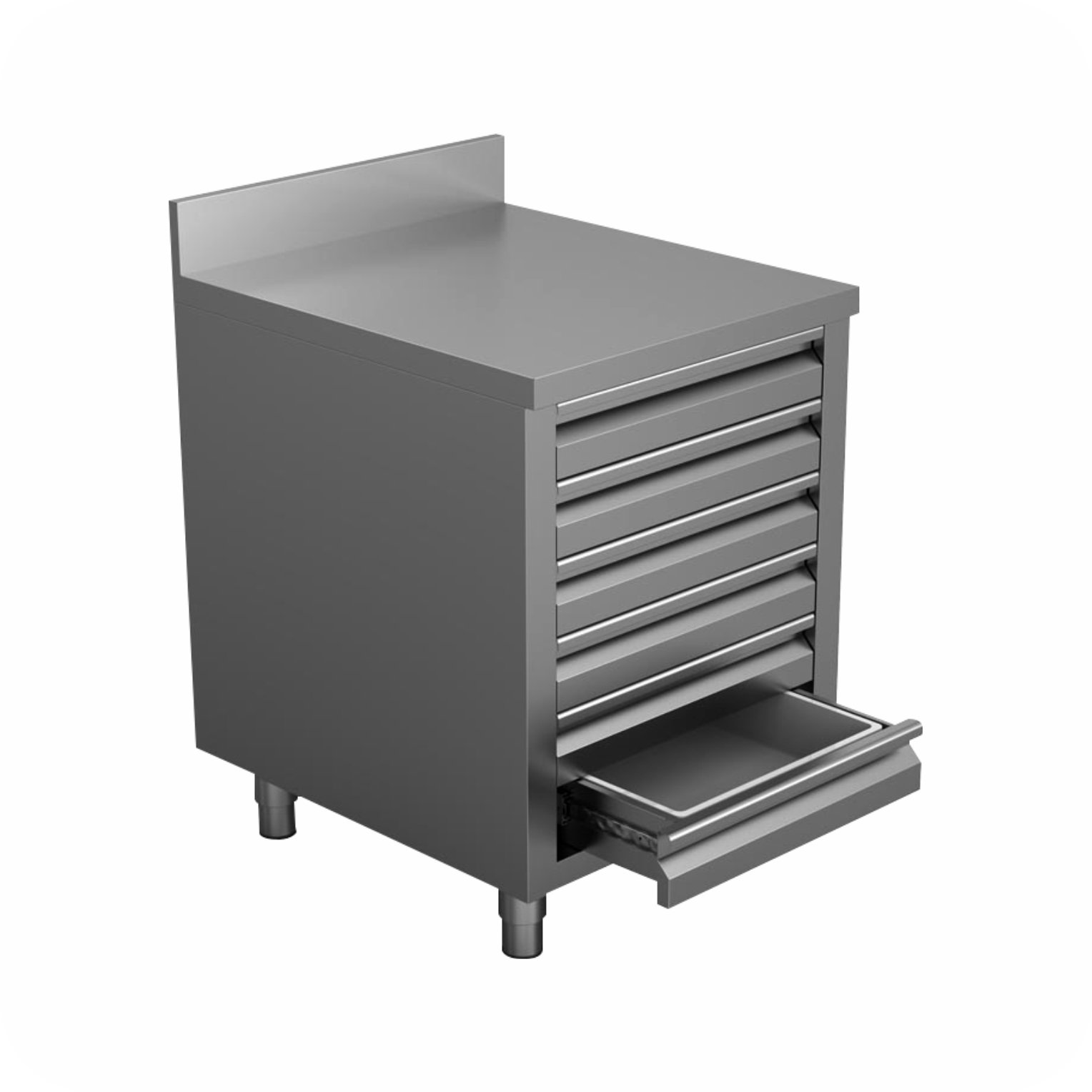 70x70x85 Pizza Ladekast Met Opstaande Rand Voor Deeg DR-7S