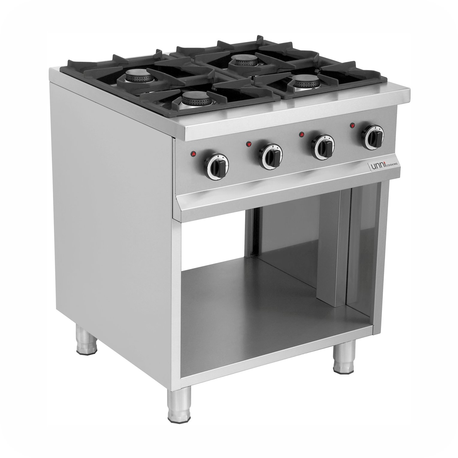 Gasfornuis 4 Brander, Open Onderstel OCK-4