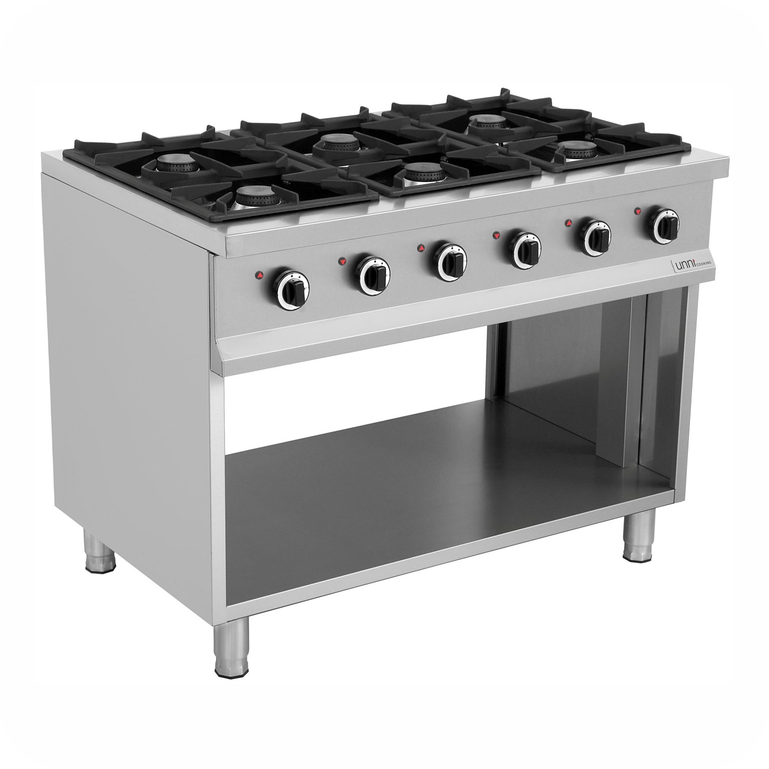 Gasfornuis 6 Brander, Open Onderstel OCK-6