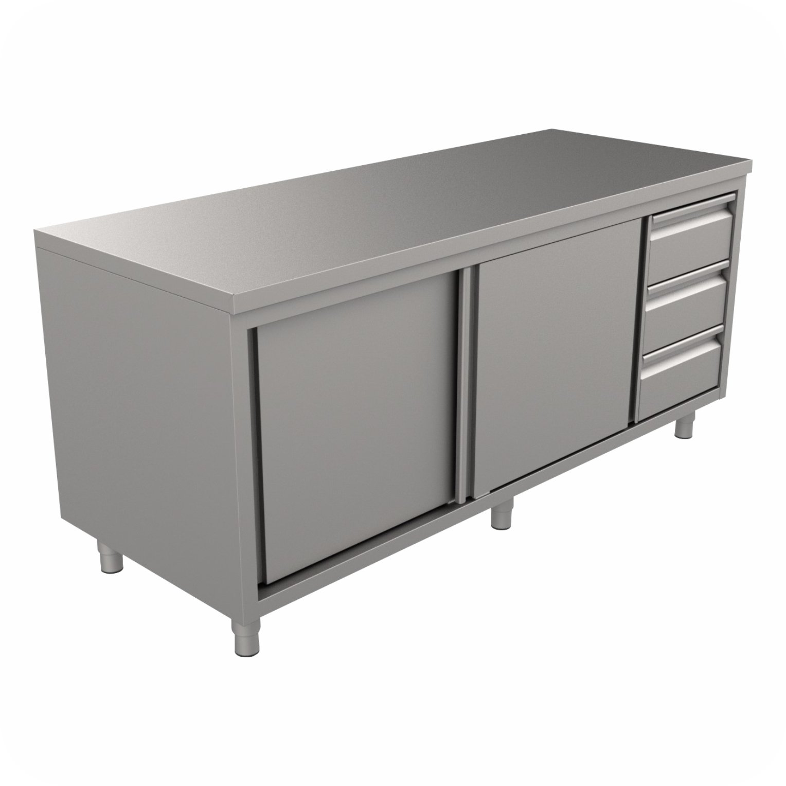 1600x70x85 Werktafel Lade Links Met Schuifdeuren WTS-1607085-L