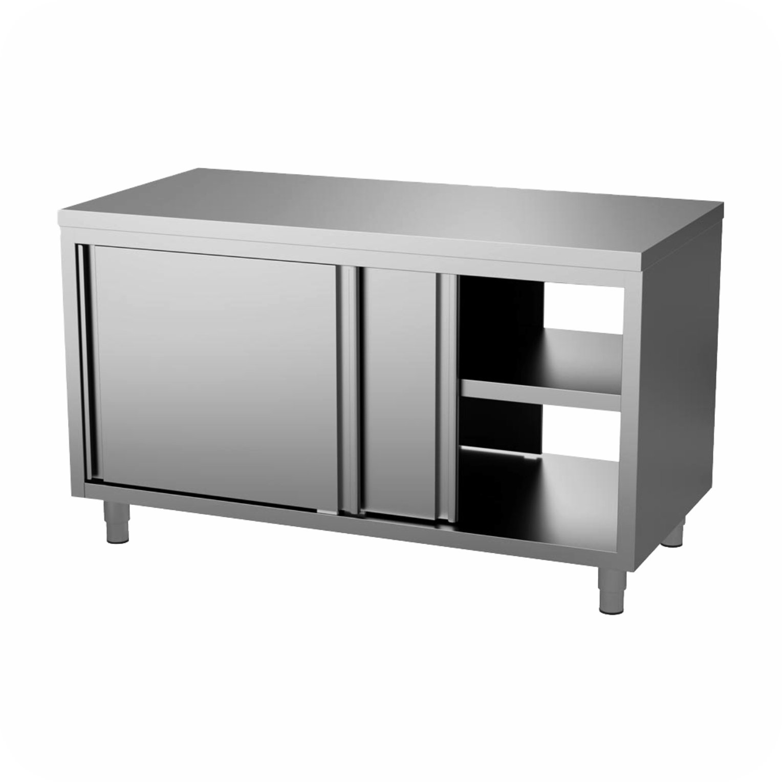 120x70x85 Doorgeef Werktafel 2 Zijdes Schuifdeuren WT-1207085-2S