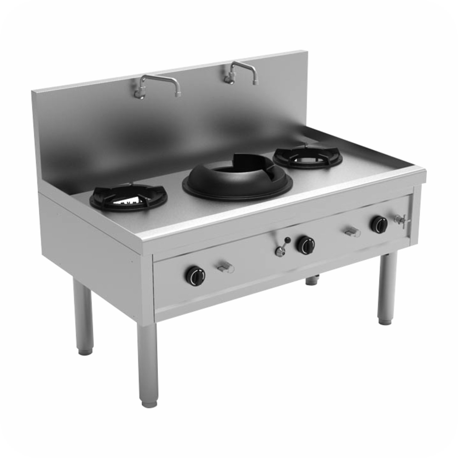 Wok Table 1+2 Burners WK-1+2