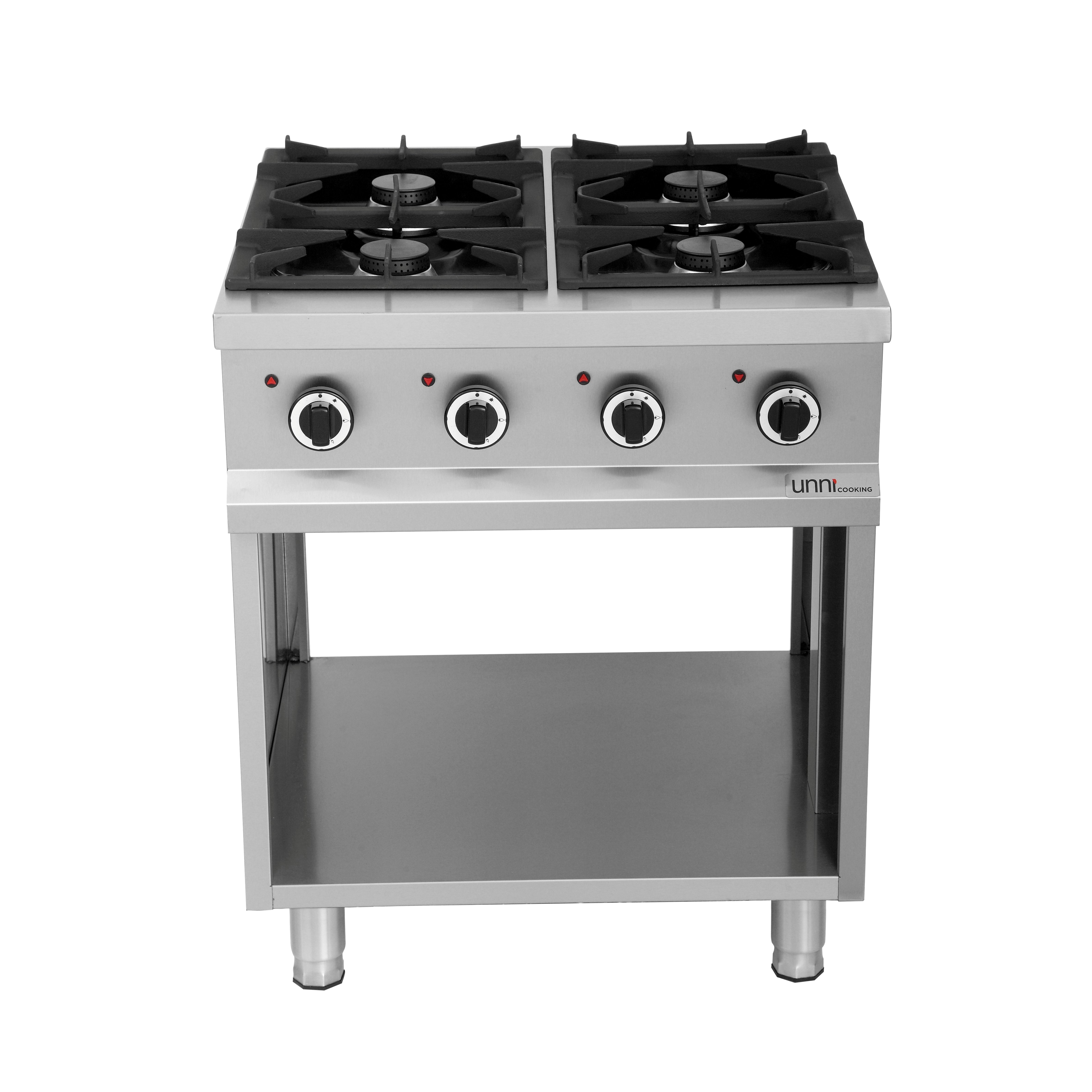 Gasfornuis 4 Brander, Open Onderstel OCK-4