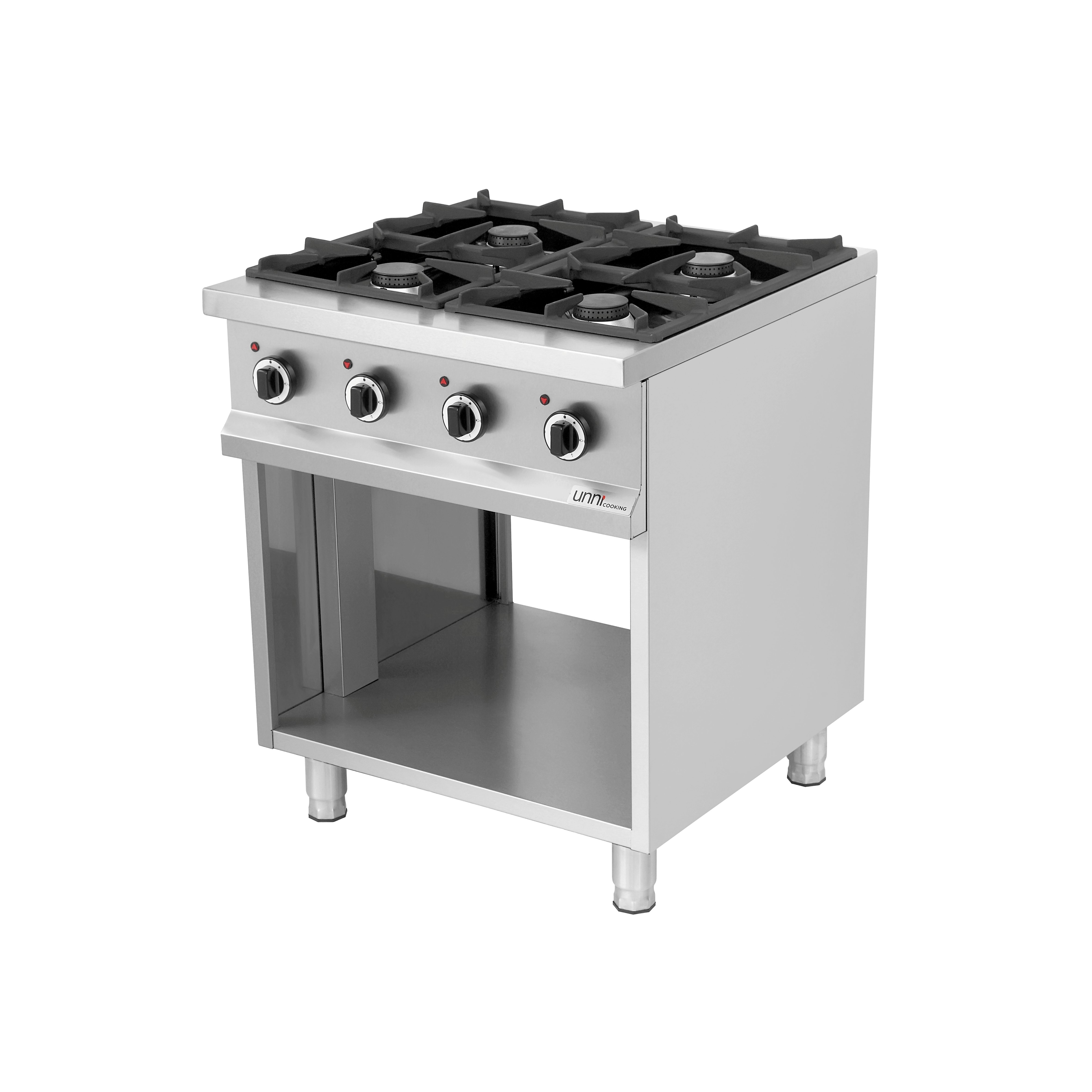 Gasfornuis 4 Brander, Open Onderstel OCK-4